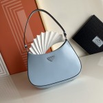 Prada Cleo brushed leather shoulder bag Blue