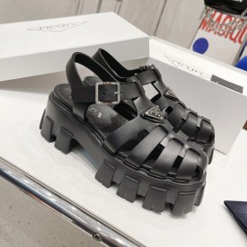 Prada Women Foam Rubber Sandals Black