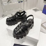 Prada Women Foam Rubber Sandals Black