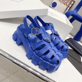 Prada Women Foam Rubber Sandals Blue