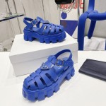 Prada Women Foam Rubber Sandals Blue