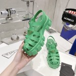 Prada Women Foam Rubber Sandals Green