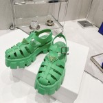 Prada Women Foam Rubber Sandals Green