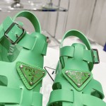 Prada Women Foam Rubber Sandals Green