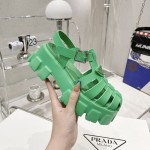 Prada Women Foam Rubber Sandals Green