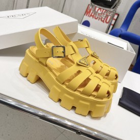 Prada Women Foam Rubber Sandals Yellow