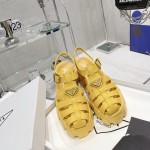 Prada Women Foam Rubber Sandals Yellow