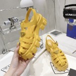 Prada Women Foam Rubber Sandals Yellow