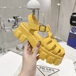 Prada Women Foam Rubber Sandals Yellow