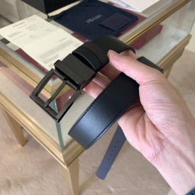 Prada Leather Reversible Belt Black / Brown