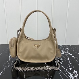 Prada Re-Edition 2005 nylon 3 in 1 shoulder bag beige