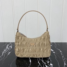 Prada Nylon and Saffiano leather mini bag Beige