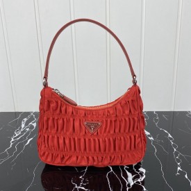 Prada Nylon and Saffiano leather mini bag Red