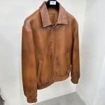 Prada Oversized nappa leather bomber jacket Caramel