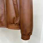 Prada Oversized nappa leather bomber jacket Caramel