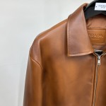 Prada Oversized nappa leather bomber jacket Caramel