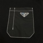 Prada Cotton T-shirt with nylon pocket Black