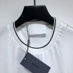 Prada Cotton T-shirt with nylon pocket White