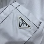 Prada Cotton T-shirt with nylon pocket White