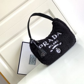 Prada Re-Edition 2000 terry mini bag Black