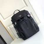 Prada Re-Nylon and Saffiano leather backpack Black