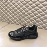 Prada New America'S Cup Leather And Technical Fabric Sneakers Black