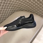 Prada New America'S Cup Leather And Technical Fabric Sneakers Black