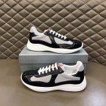 Prada New America'S Leather And Technical Fabric Sneakers Black