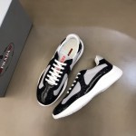 Prada New America'S Leather And Technical Fabric Sneakers Black