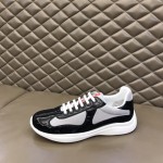 Prada New America'S Leather And Technical Fabric Sneakers Black