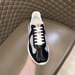 Prada New America'S Leather And Technical Fabric Sneakers Black