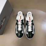 Prada New America'S Leather And Technical Fabric Sneakers Green