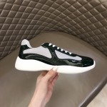 Prada New America'S Leather And Technical Fabric Sneakers Green