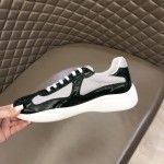 Prada New America'S Leather And Technical Fabric Sneakers Green