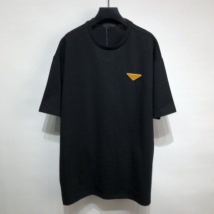 Prada triangle-logo jersey T-shirt Black