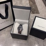 Gucci Black Leather G-Timeless Watch 38MM with Snake Print