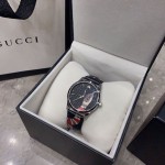 Gucci Black Leather G-Timeless Watch 38MM with Snake Print