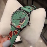 Gucci Green Leather G-Timeless Watch 38MM with Snake Print