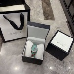 Gucci Green Leather G-Timeless Watch 38MM with Snake Print