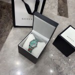 Gucci Green Leather G-Timeless Watch 38MM with Snake Print