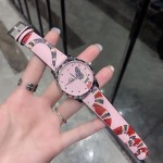 Gucci Pink Leather G-Timeless Watch 38MM with Snake Print