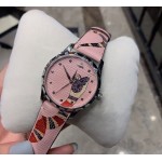 Gucci Pink Leather G-Timeless Watch 38MM with Snake Print