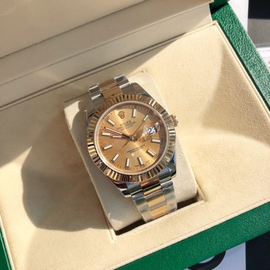 Rolex Datejust 41mm Gold Dial Lumed Marker SS/YG Bracelet