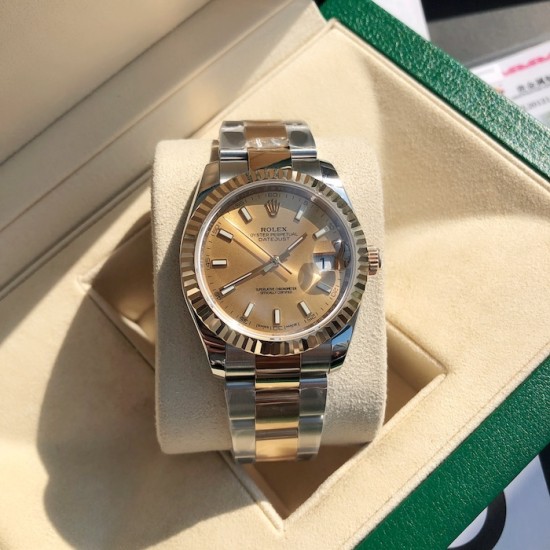 Rolex Datejust 41mm Gold Dial Lumed Marker SS/YG Bracelet