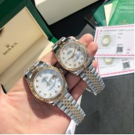 Rolex Datejust 41mm White Dial Diamonds Marker SS/YG Bracelet