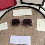 Gucci Square Metal Horsebit-Temple Sunglasses