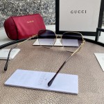 Gucci Square Metal Horsebit-Temple Sunglasses