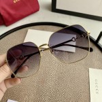 Gucci Square Metal Horsebit-Temple Sunglasses