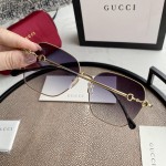 Gucci Square Metal Horsebit-Temple Sunglasses