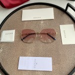 Gucci Square Metal Horsebit-Temple Sunglasses Pink